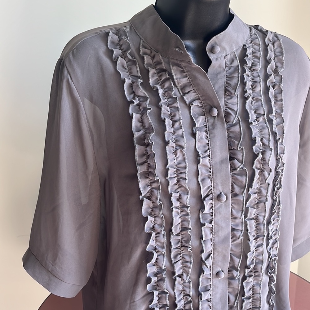 Norma Kamali see-through button-up, size M